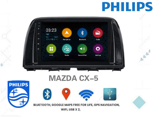 Philips - Mazda CX-5  OEM 9 Inch  GPS NAV ANDROID STEREO - BLUETOOTH - Camera in