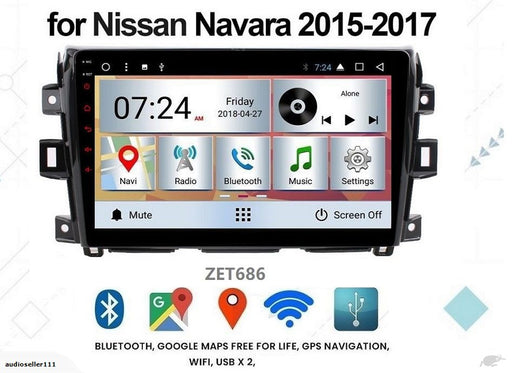 Nissan Navara 2015 – 2017 OEM LARGE SCREEN GPS NAV ANDROID STEREO - BLUETOOTH