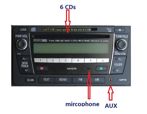 Toyota Size 6 x CDs  Bluetooth AUX MP3 (NZ Radio)