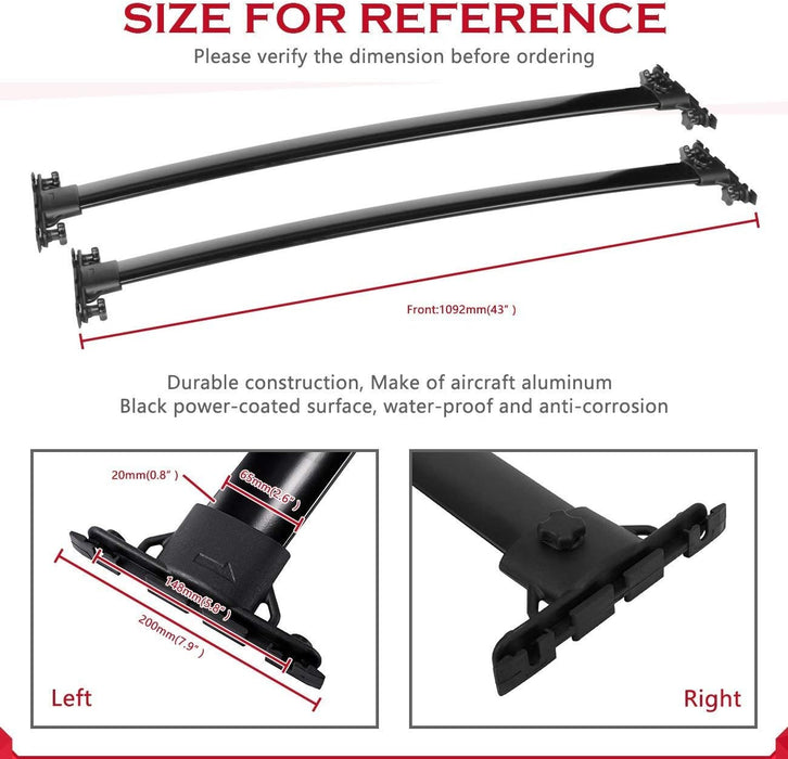 OEM Style ROOF RACK TOP CROSS BAR X 2 FOR TOYOTA HIGHLANDER 2008 - 2013