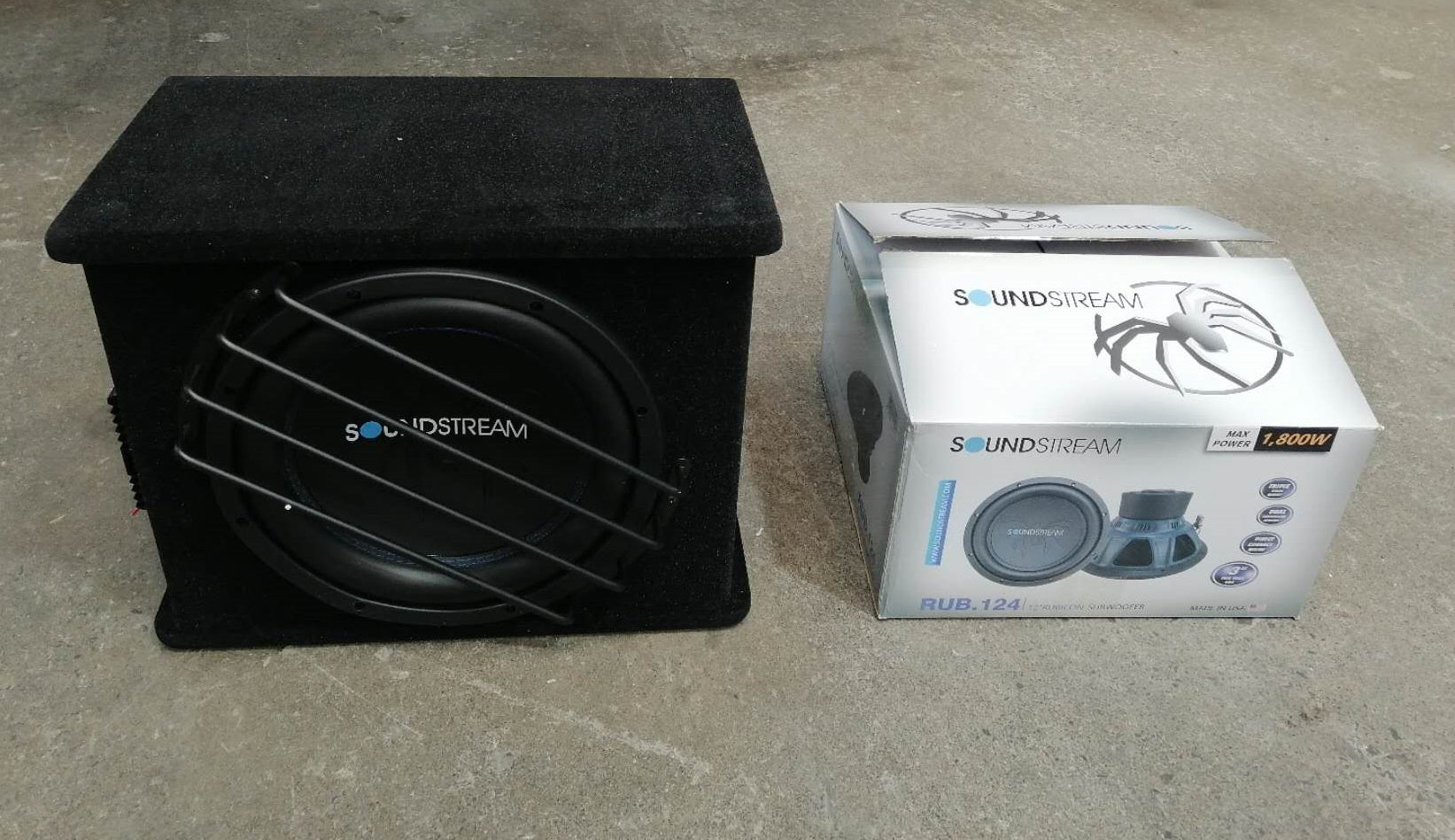 Soundstream SUB + box  + 500W  Amplifier - 12" RUB.124  500W RMS   Subwoofer