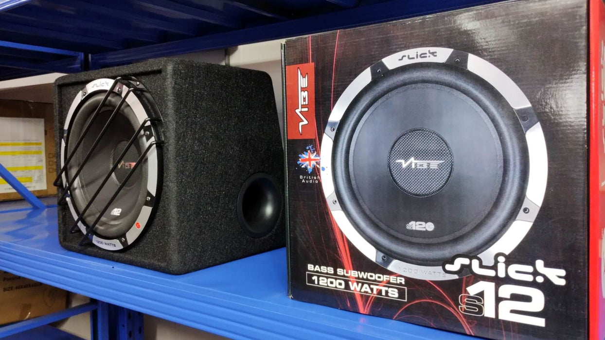 UK BRAND VIBE  12" SUBWOOFER + Performance box + 500W RMS Amplifier
