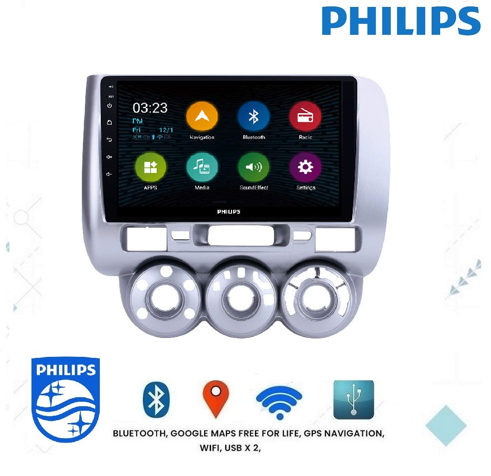 PHILIPS - HONDA JAZZ FIT 2004-2008 OEM 9 Inch  GPS NAV ANDROID STEREO - BLUETOOTH - Camera in