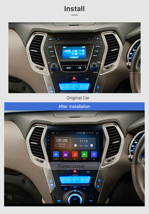 Hyundai Santa Fe 2013-2018 OEM LARGE SCREEN GPS NAV ANDROID SYSTEM STEREO - BLUETOOTH - USB MOVIE
