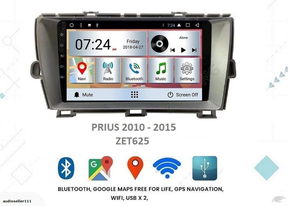 TOYOTA PRIUS 30 2009 - 2015 OEM LARGE SCREEN GPS NAV ANDROID STEREO - BLUETOOTH