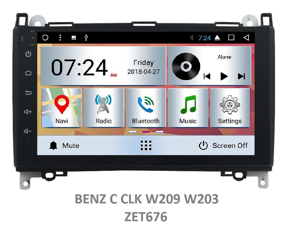 BENZ C class W203 / CLK class W209 OEM LARGE SCREEN GPS NAV ANDROID SYSTEM STEREO - BLUETOOTH - USB MOVIE