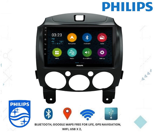 Philips - Mazda MAZDA 2 DEMIO 2007-2013  OEM 9 Inch  GPS NAV ANDROID STEREO - BLUETOOTH - Camera in