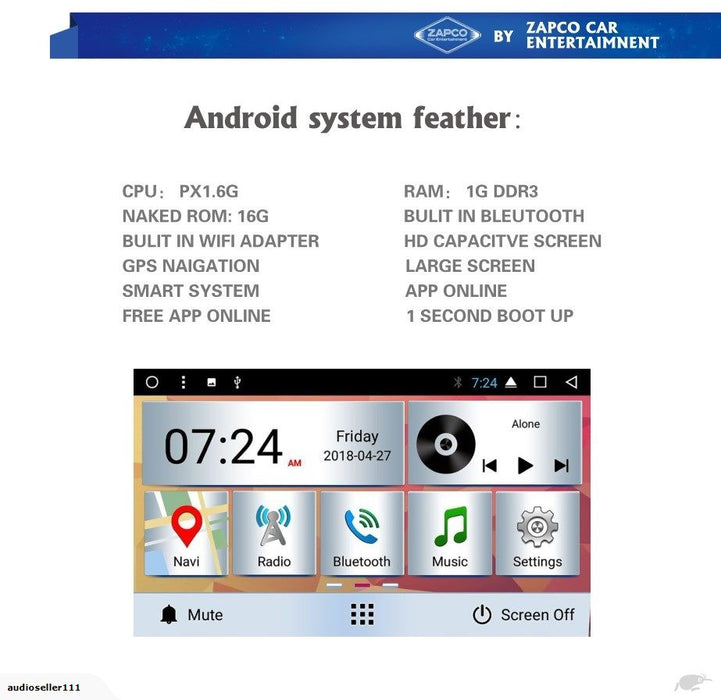 MAZDA 7 OEM LARGE SCREEN GPS NAV ANDROID STEREO - BLUETOOTH