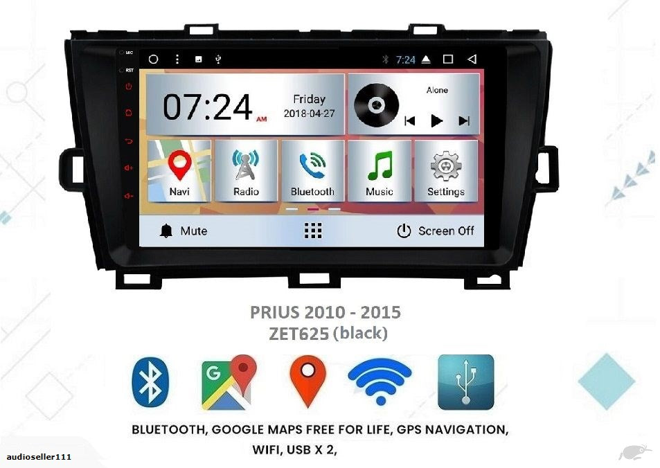 Suit for  TOYOTA PRIUS 30 2009 - 2015 OEM LARGE SCREEN GPS NAV ANDROID STEREO - BLUETOOTH