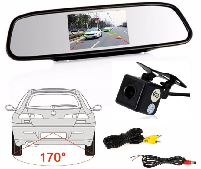 4.3" TFT  Monitor  Rear View Mirror +  Camera Kit