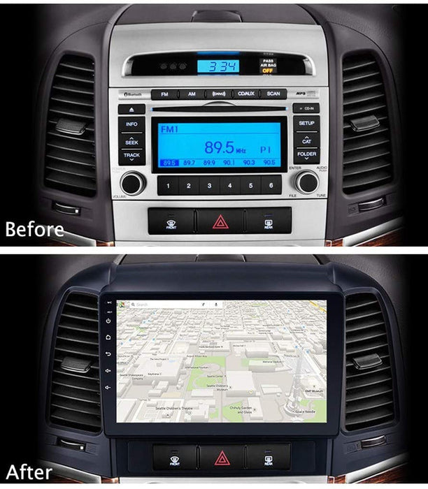 Hyundai Santa Fe 2005-2012 OEM LARGE SCREEN GPS NAV ANDROID SYSTEM STEREO - BLUETOOTH - USB MOVIE