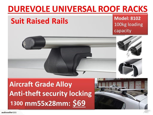 2 x  130 CM  Universal  Aluminum  Roof Rack  Cross Bars