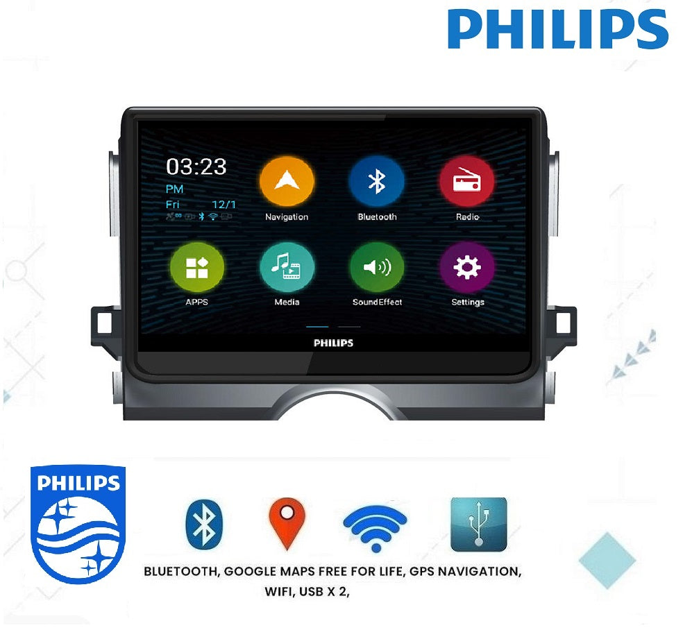 PHILIPS - TOYOTA MARK X 2009+  OEM 9 Inch  GPS NAV ANDROID STEREO  BLUETOOTH - Camera in