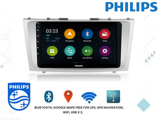 PHILIPS - TOYOTA CAMRY 06 - 11   OEM 9 Inch  GPS NAV ANDROID STEREO  BLUETOOTH - Camera in