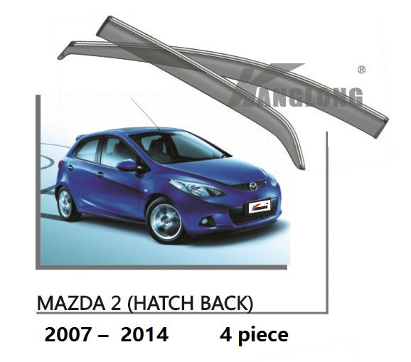 Door Visor / Weather Shield / Monsoon Guard for MAZDA 2 Demio 2007 - 2014