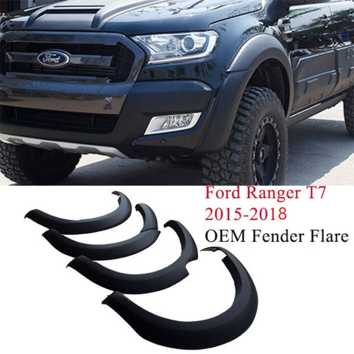 MATT BLACK FENDER FLARE WHEEL ARCH WITH NUT FOR FORD RANGER 2015-2018  PX2