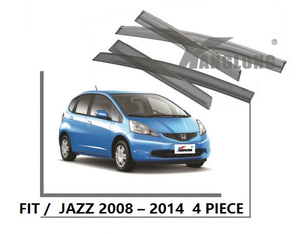 Door Visor / Weather Shield / Monsoon Guard For HONDA FIT / JAZZ 08–14 (4 PIECE)