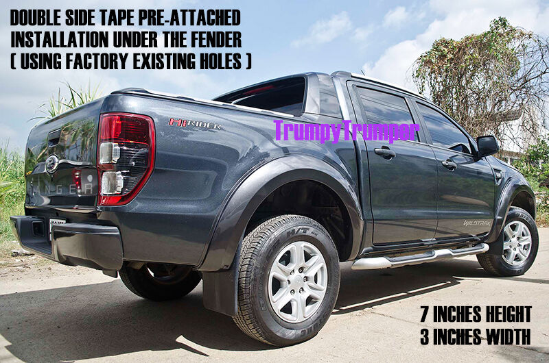MATT BLACK FENDER FLARE WHEEL ARCH WITH NUT FOR FORD RANGER PX1 2012 - 2015