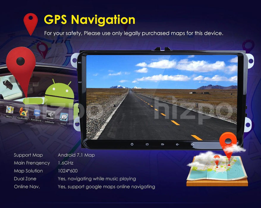 9 INCH ANDROID SYSTEM  * VW GOLF PASSAT POLO TIGUAN * GPS Stereo Navigation BT