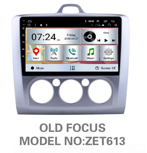 FORD OLD FOCUS (MANUAL OR AUTO AIRCON) OEM LARGE SCREEN GPS NAV ANDROID SYSTEM STEREO - BLUETOOTH - USB MOVIE
