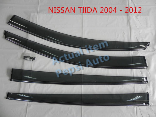 Door Visor / Weather Shield / Monsoon Guard for NISSAN Tiida 2004–2012 (4 PIECE)