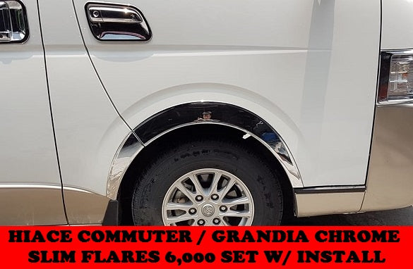 CHROME FENDER FLARE WHEEL ARCH WITH NUT FOR HIACE 2005- CURRENT