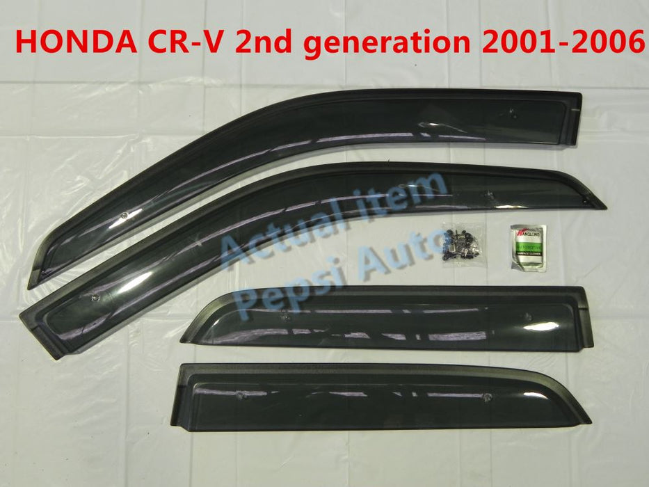 Door Visor / Weather Shield / Monsoon Guard For HONDA CRV CR-V 02–06 (4 PIECE)