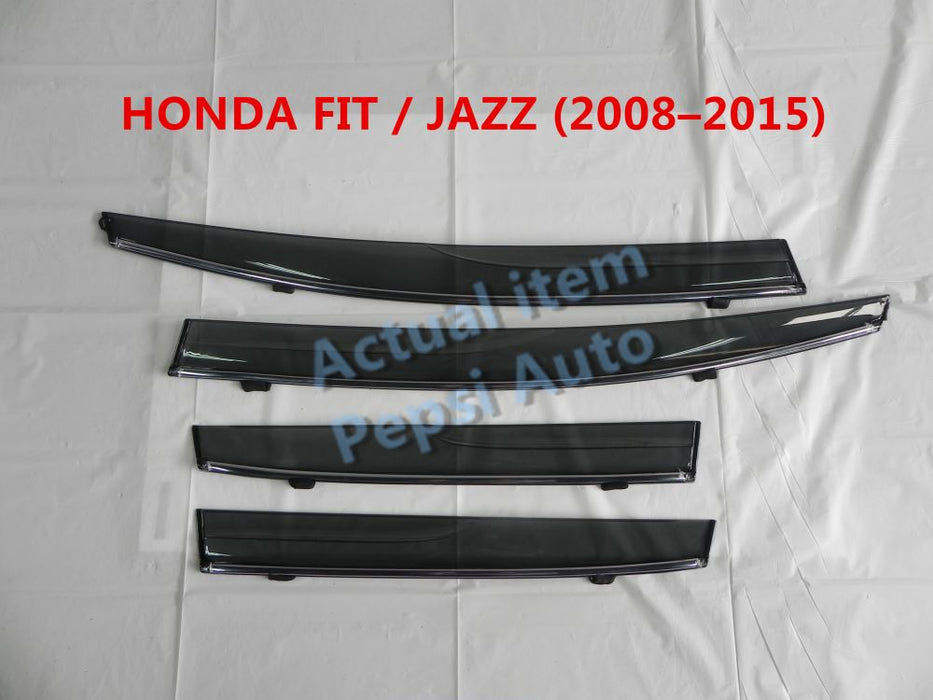 Door Visor / Weather Shield / Monsoon Guard For HONDA FIT / JAZZ 08–14 (4 PIECE)