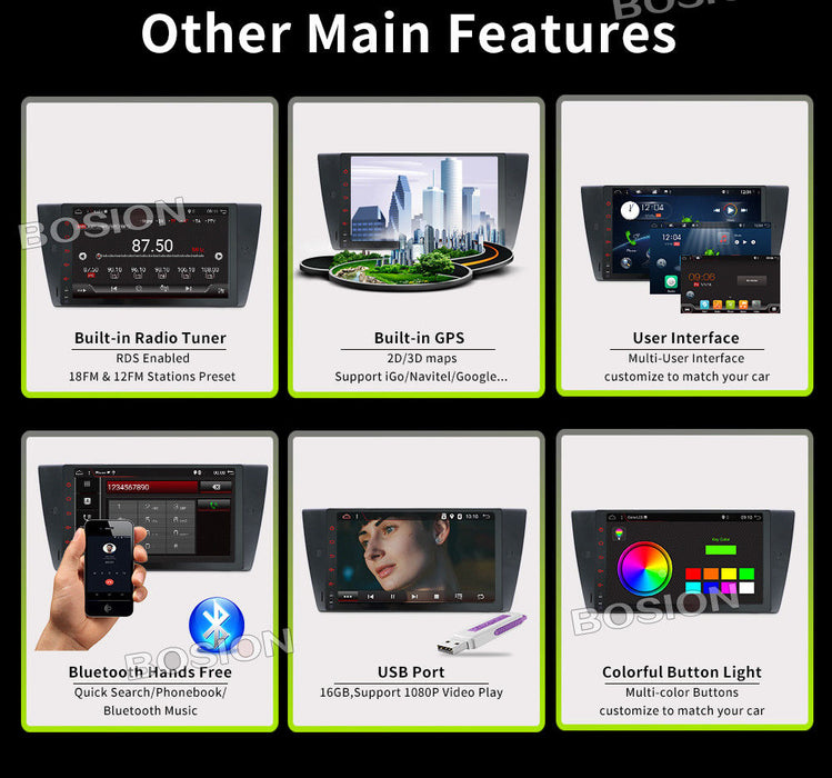 9 INCH ANDROID SYSTEM  * BMW 3 Series E90 E91 E92* Car GPS Stereo Navigation BT