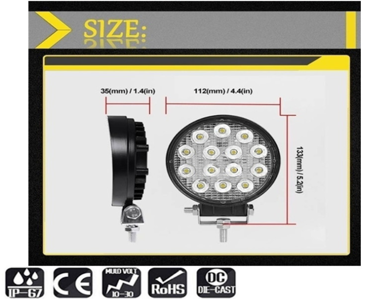 2 x spot leds - 4X4 4.3 inch 12v / 24v 42w Each Spot Lights Slim LED Spot Lights