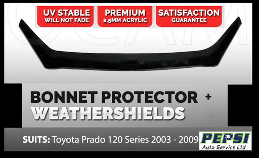 Bonnet Protector BUG GUARD WIND DEFLECTOR (Smoked) for Toyota Prado 120 03-09