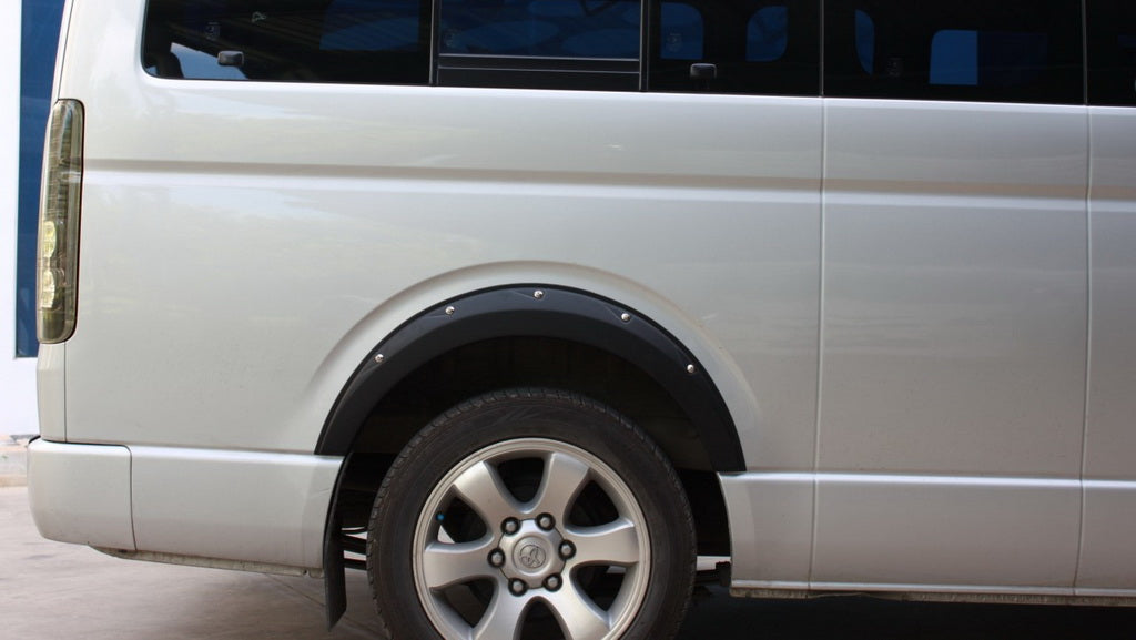 FOR HIACE 2005- CURRENT ---  MATT BLACK FENDER FLARE WHEEL ARCH WITH NUT