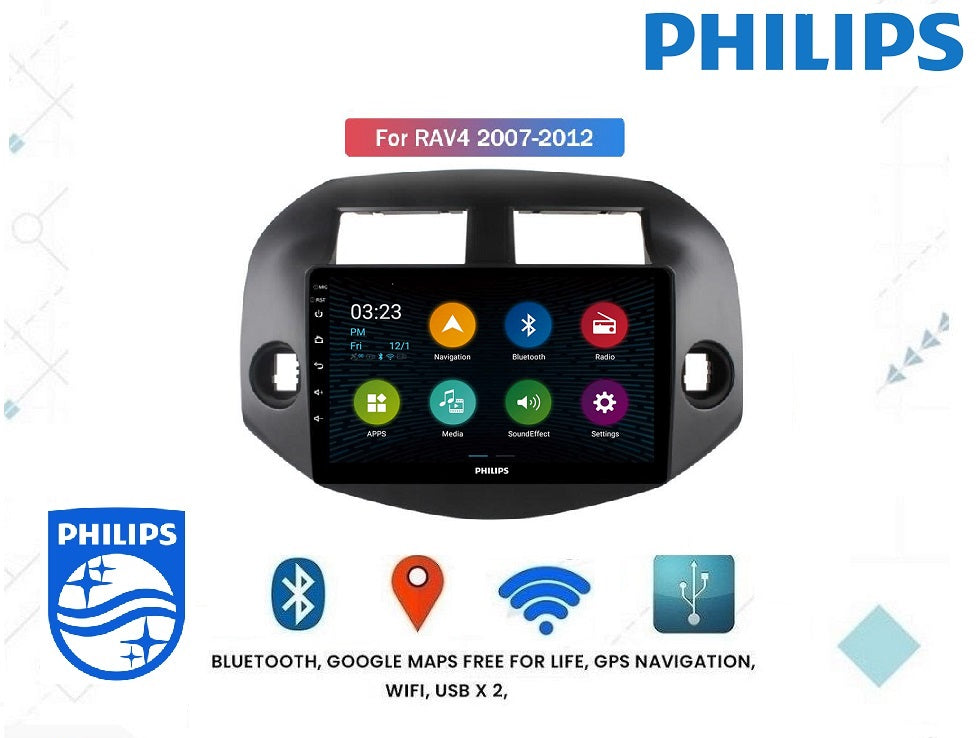 PHILIPS - Suit for   TOYOTA RAV4 07-12    OEM 9 Inch  GPS NAV ANDROID STEREO  BLUETOOTH - Camera in
