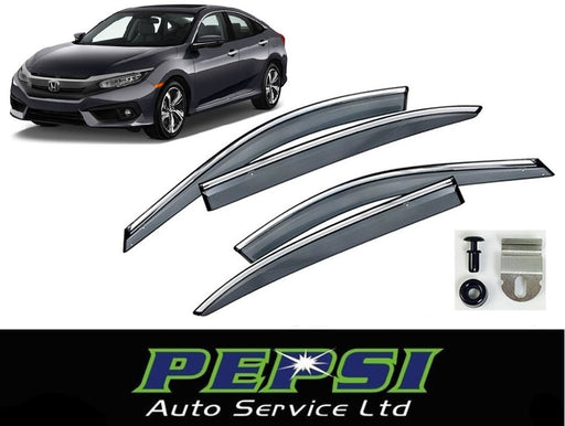 Door Visor / Weather Shield / Monsoon Guard For HONDA CIVIC SEDAN 2016 - CURRENT