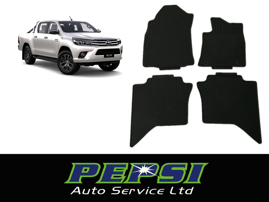 All Weather Rubber Latex Floor Mat Mats for TOYOTA  HILUX  2015+