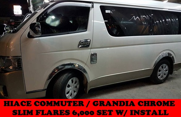 CHROME FENDER FLARE WHEEL ARCH WITH NUT FOR HIACE 2005- CURRENT