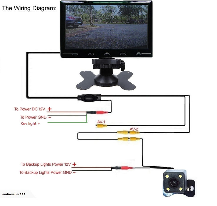 HD 7 inch  Car Rear View Monitor + Led night vision Camera