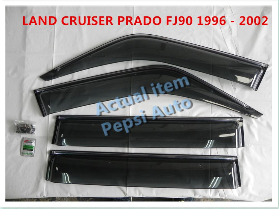 Door Visor / Weather Shield / Monsoon Guard For TOYOTA PRADO 90 series (4 PIECE)