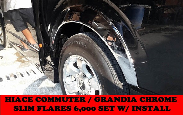 CHROME FENDER FLARE WHEEL ARCH WITH NUT FOR HIACE 2005- CURRENT