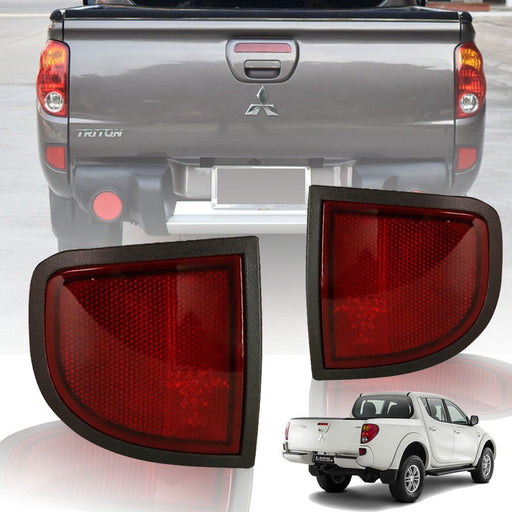 PAIR REAR REFLECTOR UNDER TAILGATE for MITSUBISHI TRITON L200  2006-2014