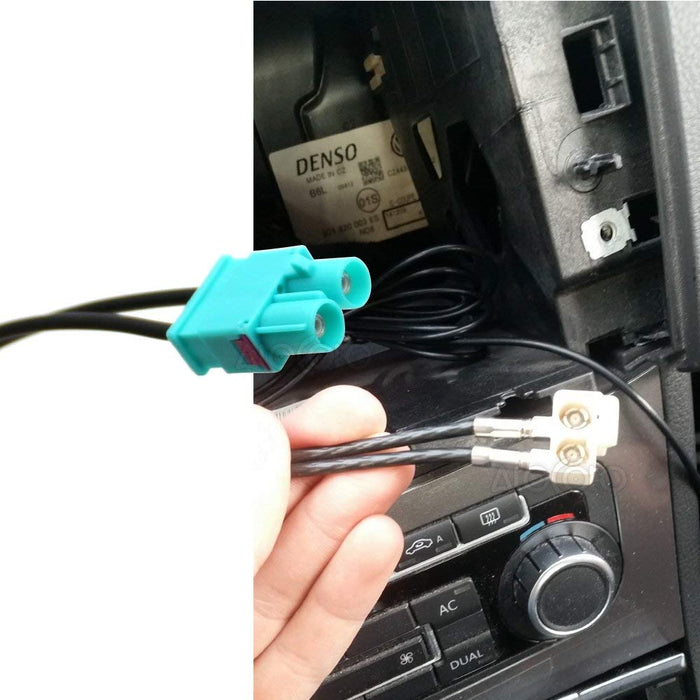 2 Fakra Female to 1 Fakra Male Radio Antenna Adapter Connector For VW