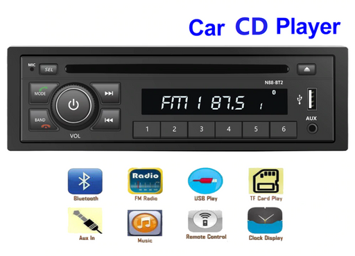 SINGLE DIN  50w x 4  Bluetooth USB CD MP3 AUX & NZ FM