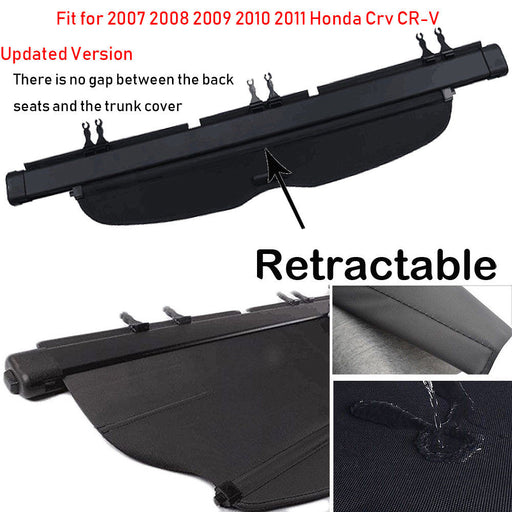 Black  Retractable Trunk Tonneau Cargo Cover Cargo blind for Honda CRV 07 - 12