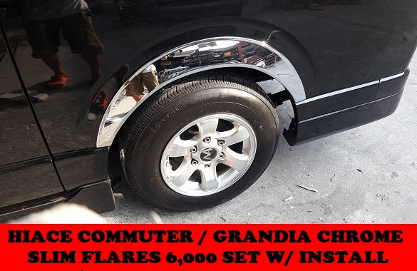 CHROME FENDER FLARE WHEEL ARCH WITH NUT FOR HIACE 2005- CURRENT