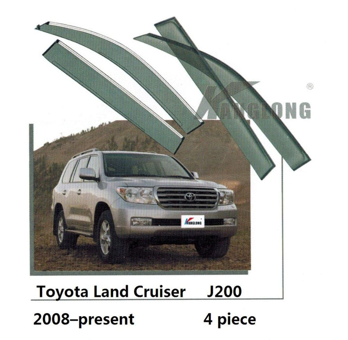 Door Visor / Weather Shield / Monsoon Guard for LAND CRUISER 200 series- 4 PIECE 2008+