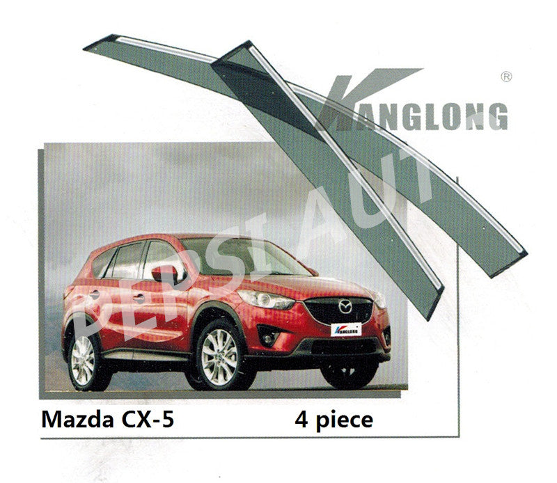 4-Piece Black Door Visor Weather Guards For Mazda CX-5 Hatchback 2014 - ABS