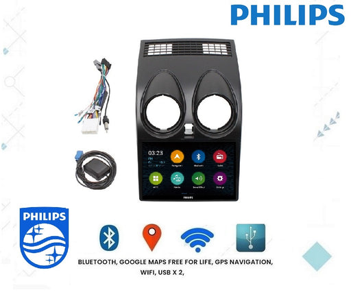 PHILIPS - NISSAN DUALIS / QUSHQUI 2006 - 2013  +  OEM 9 Inch  GPS NAV ANDROID STEREO  BLUETOOTH - Camera in