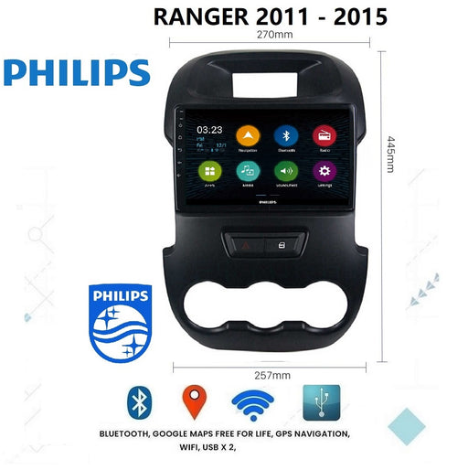 PHILIPS - FORD RANGER PX1 2011-2015 OEM 9 Inch  GPS NAV ANDROID STEREO - BLUETOOTH - Camera in
