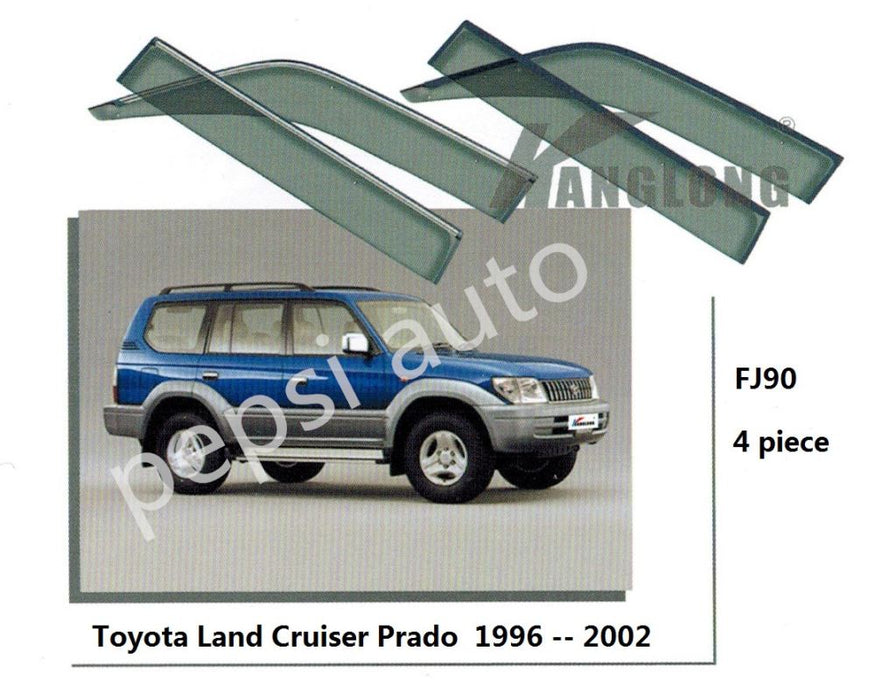 Door Visor / Weather Shield / Monsoon Guard For TOYOTA PRADO 90 series (4 PIECE)