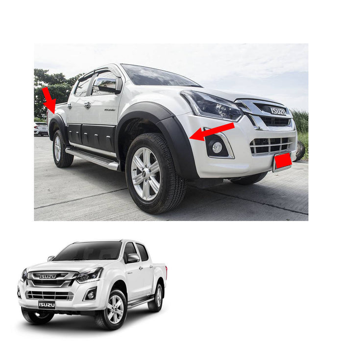 MATT BLACK FENDER FLARE WHEEL ARCH  FOR ISUZU D- MAX  D MAX 2012+